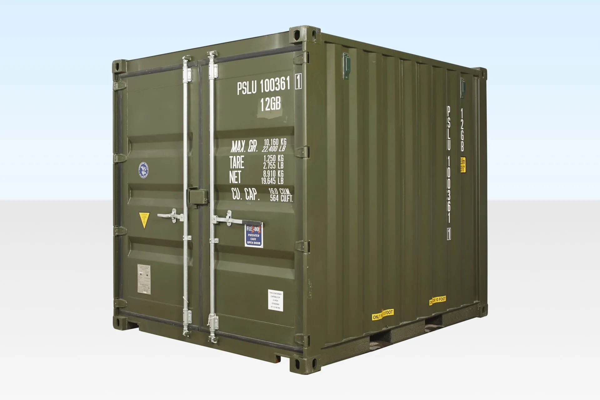 10Ft X 8Ft Shipping Container (One Trip) – Green – Used