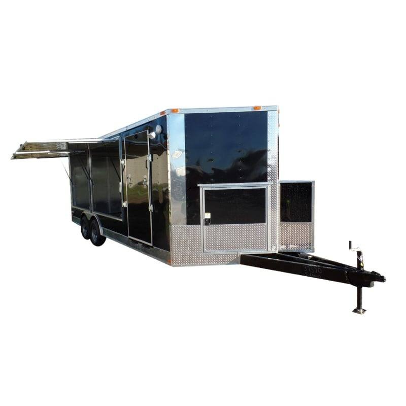 8.5' x 20' Black Concession Pizza Food Event Catering Trailer