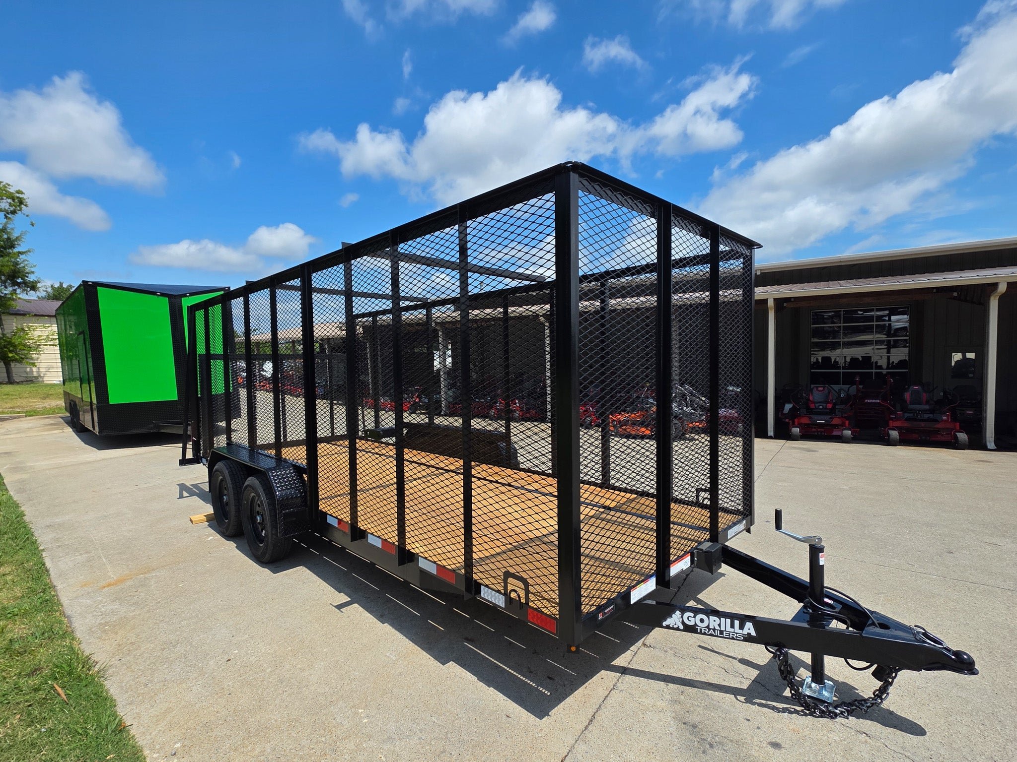 6.4x18 Debris Junk Trash Removal Leaf Trailer 6ft Mesh Sides (2) 3500lb Axles 7k GVWR