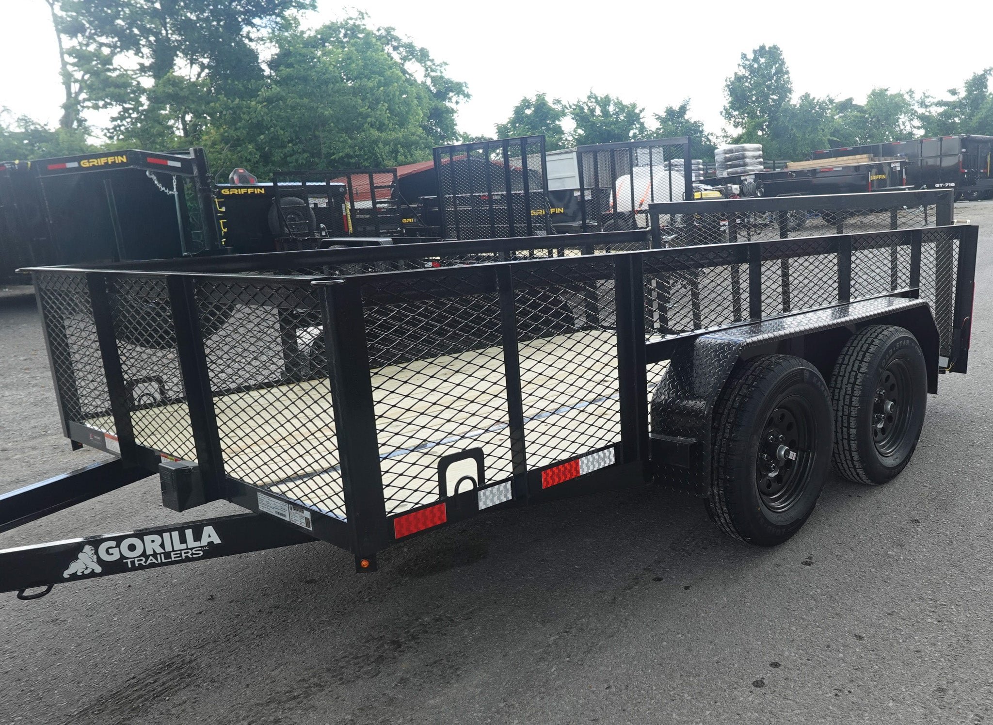 7' X 12' Dovetail Utility Trailer 2ft Mesh (2) 3500lb Axles