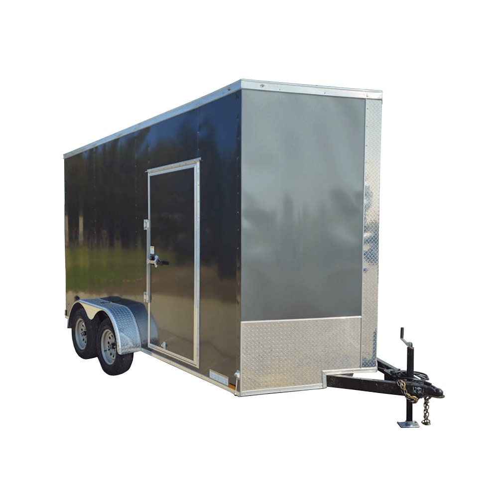 7' x 14' Charcoal Gray Enclosed Trailer 8ft Interior (2) 3500 lb Axles