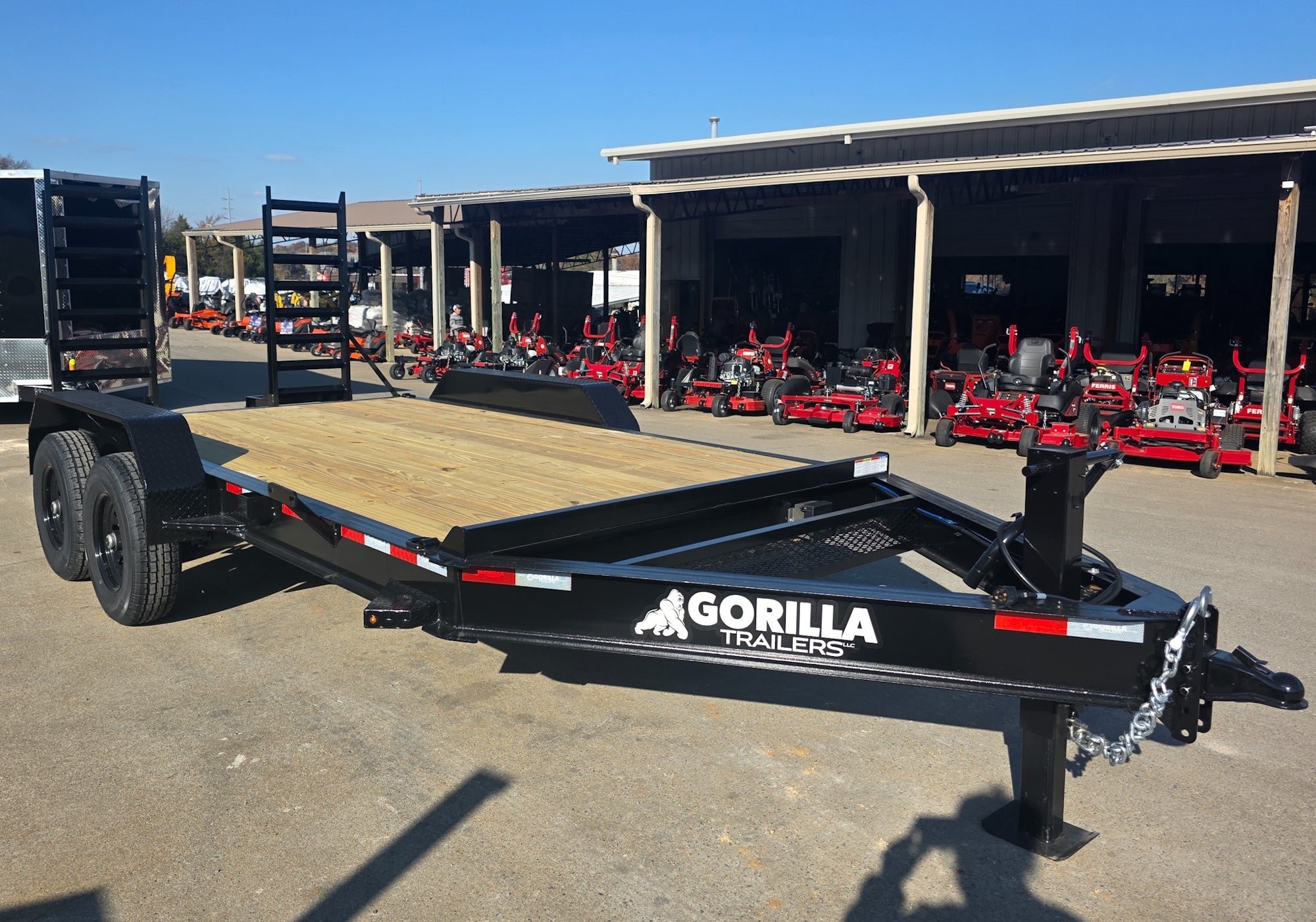 7x14 IBeam Equipment Trailer (2) 5200lb Axles with Stand-Up Ramps 10K GVWR