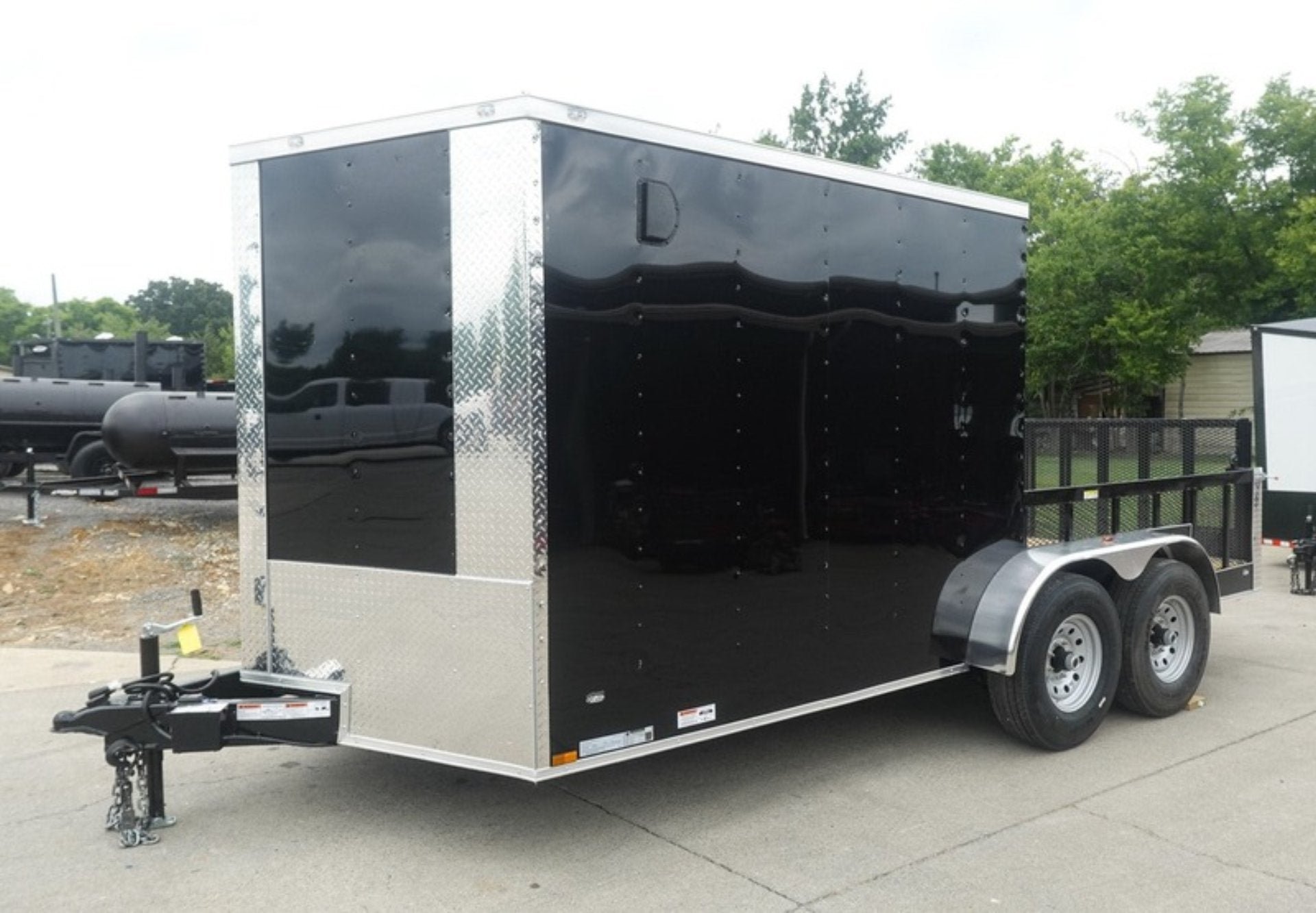 7x16 Black Hybrid Enclosed Trailer (2) 7000LB Axles Storage 14 Ply Tires