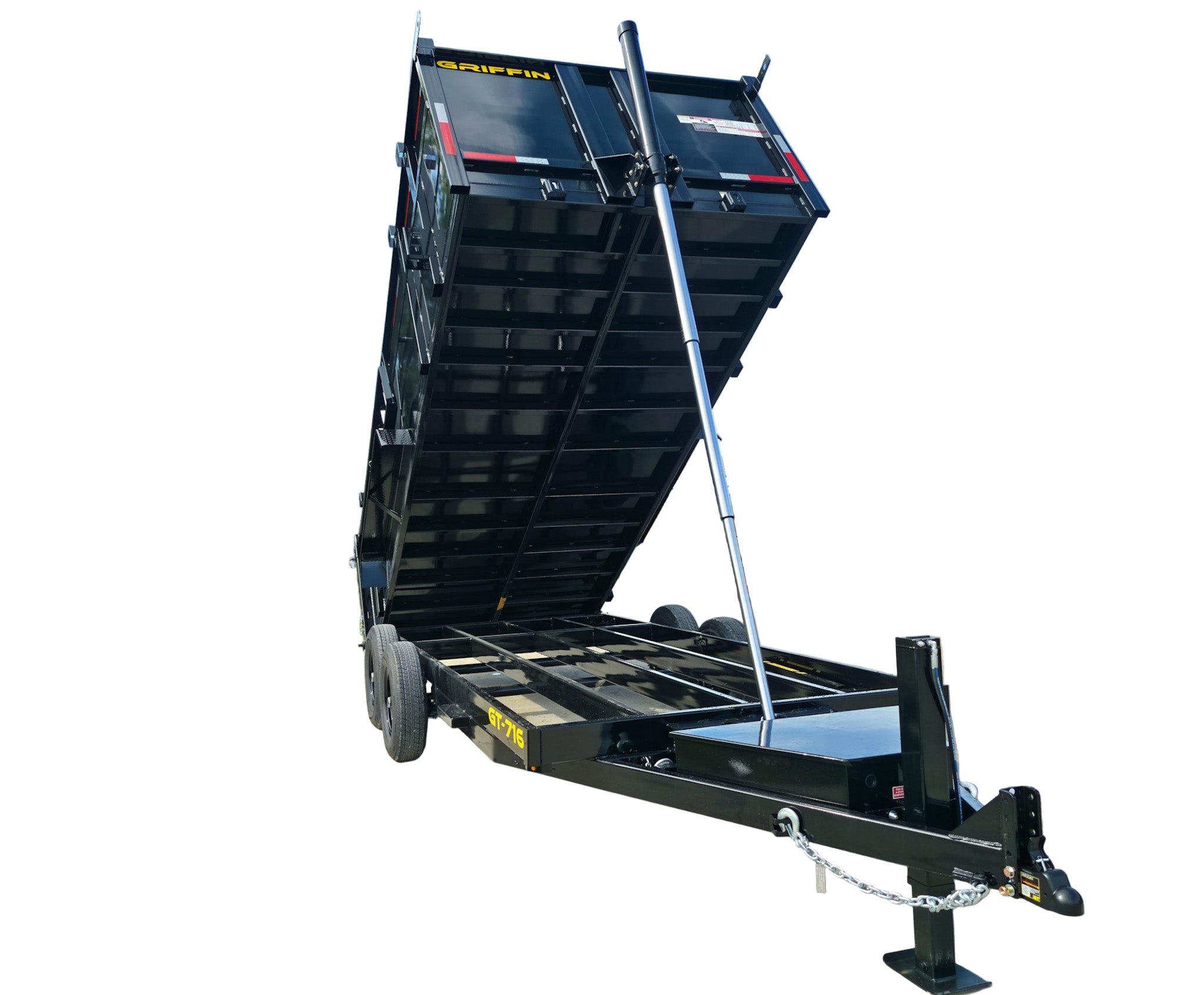 7x16 Telescopic Dump Trailer with 4ft Sides (2) 7K Axles W/ Hydraulic Jack