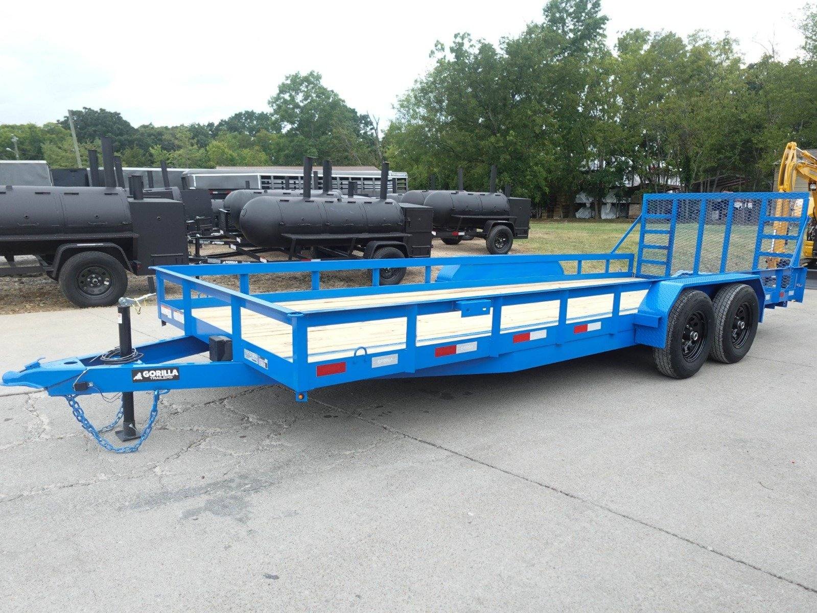 7x20 Heavy Duty Blue Straight Deck Utility Trailer (2) 5,200lb Axles with Brakes