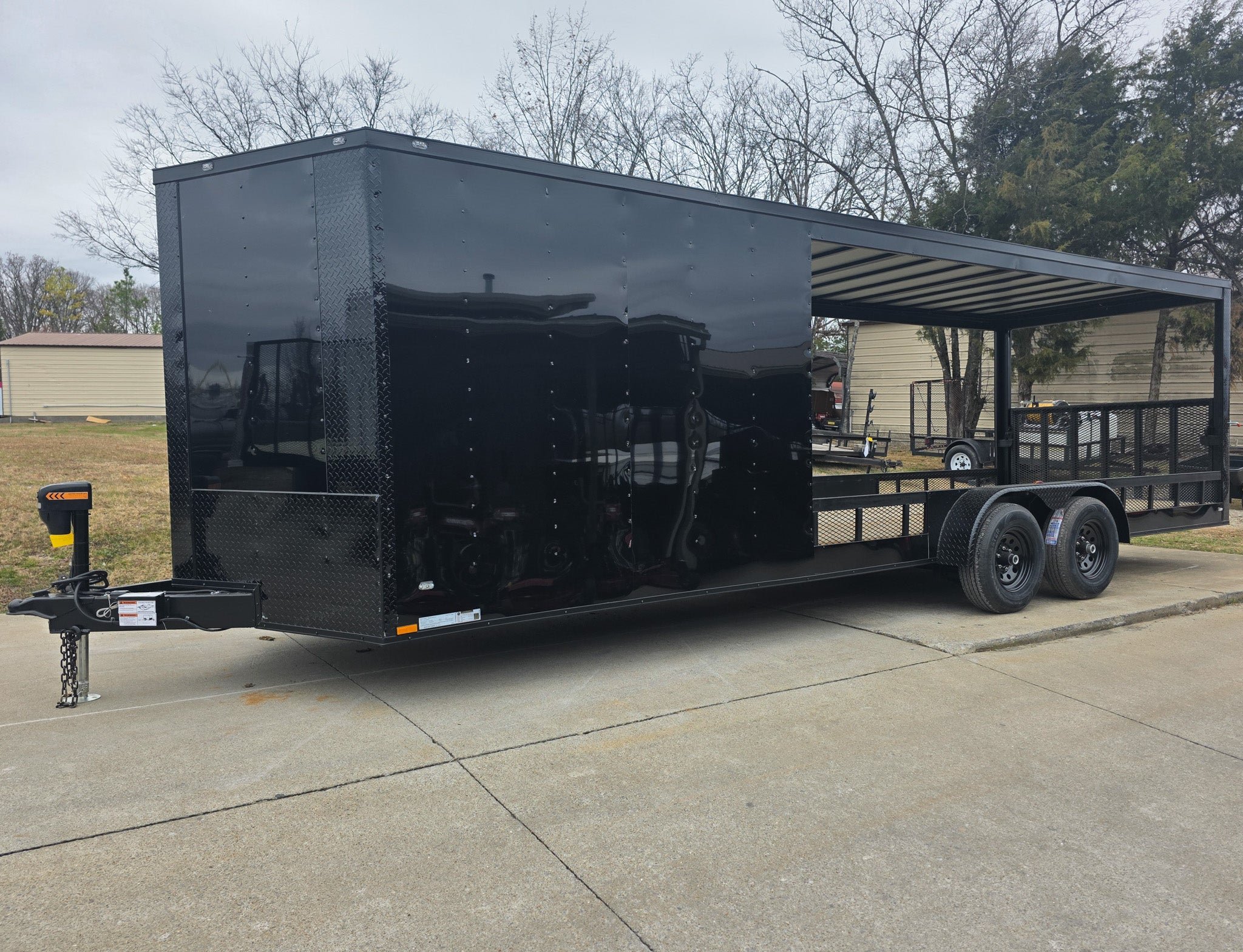 7x24 Black Hybrid Enclosed and Utility Trailer (2) 5200lb Axles 10K GVWR