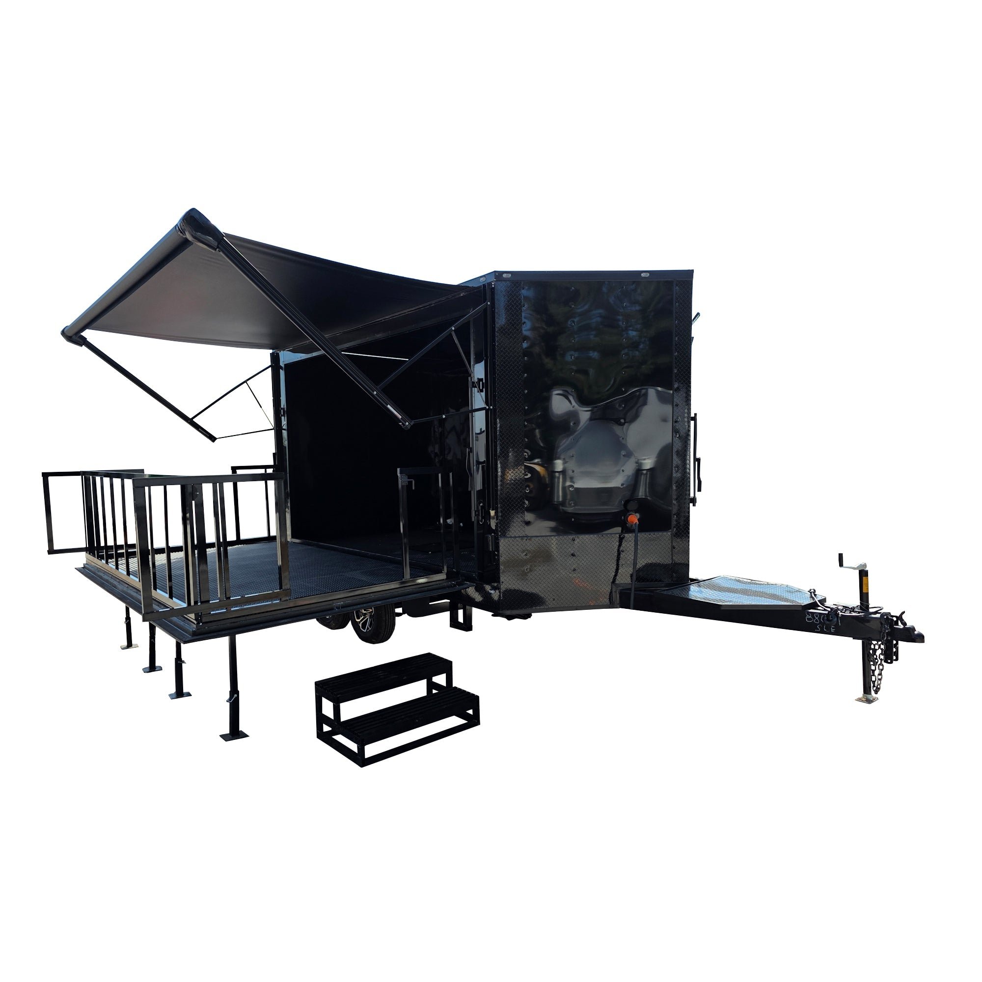 8.5' X 14' Black With Blackout Custom Stage Trailer