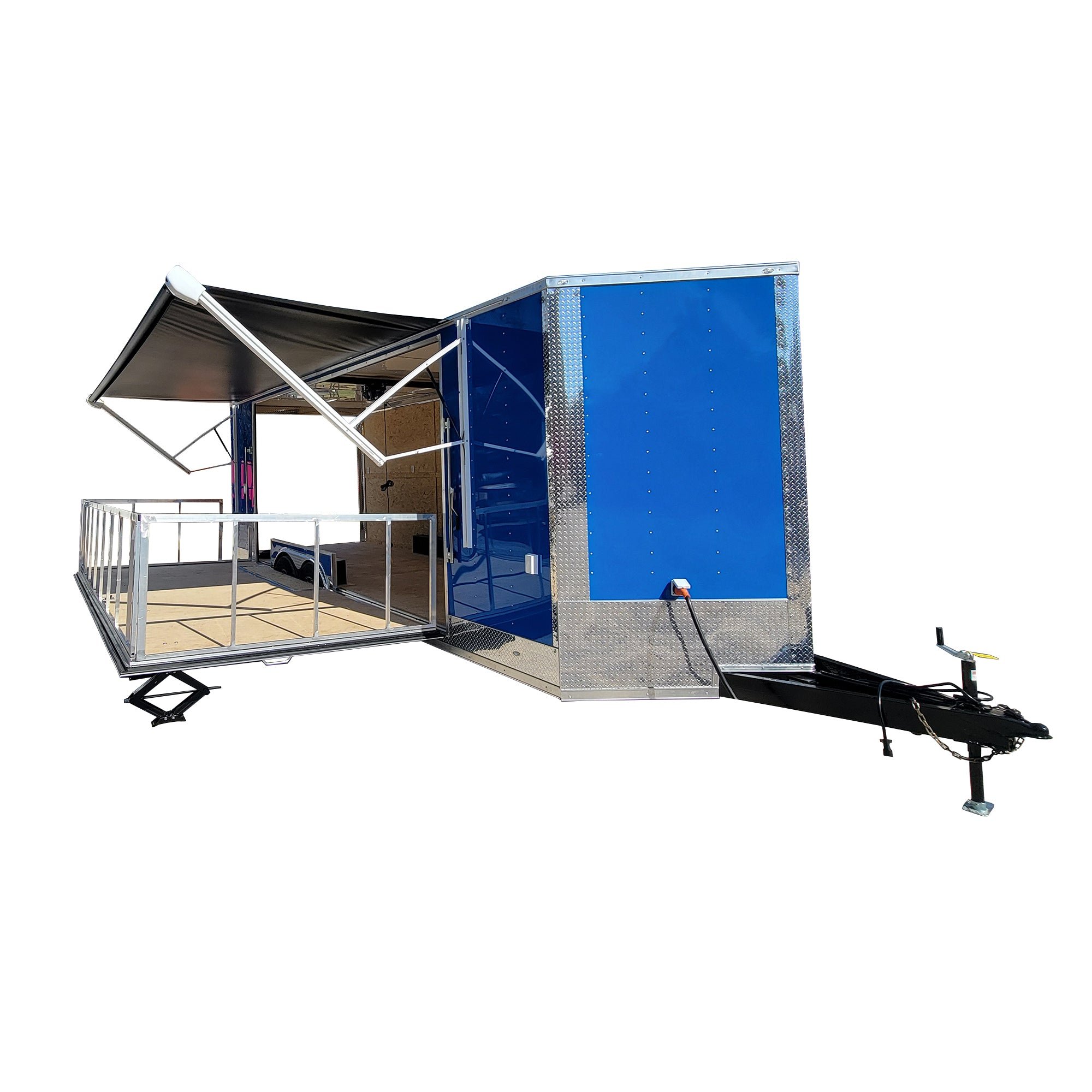 8.5' X 24' Cobalt Blue Stage & Event Marketing Concession Trailer