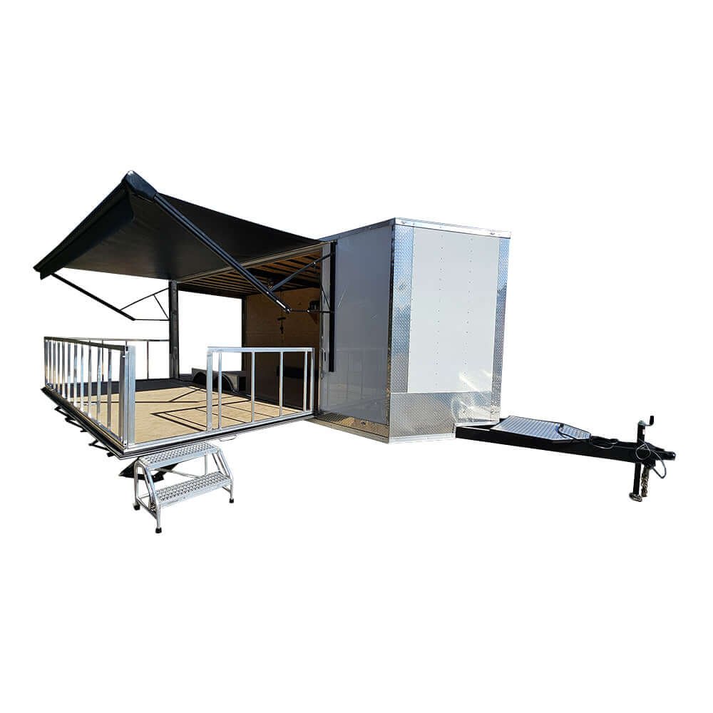 8.5' X 24' White Stage & Event Marketing Concession Trailer