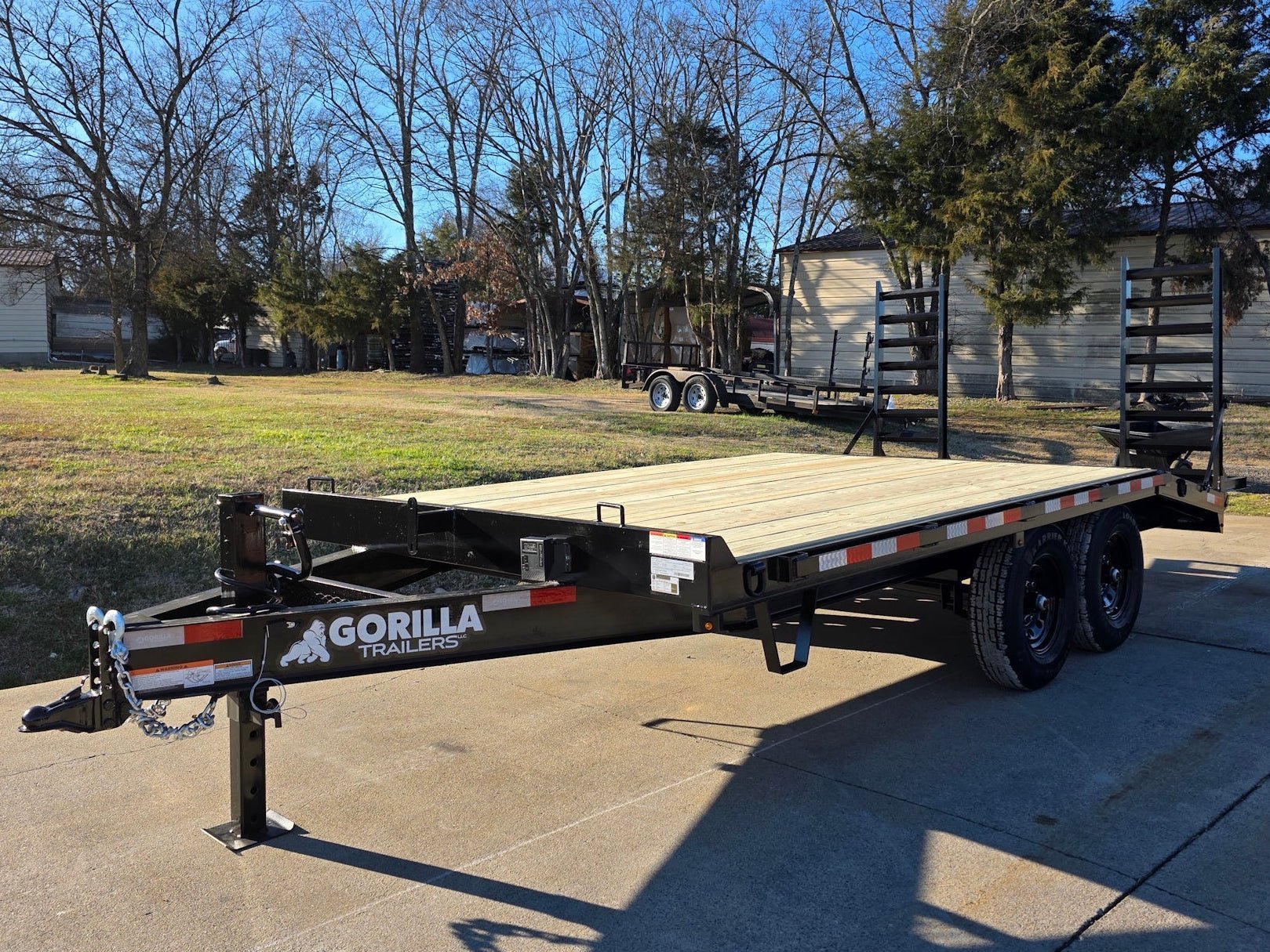 8.5x16 I-Beam Deckover Trailer (2) 7K Axles Stand-Up Ramps 14K GVWR