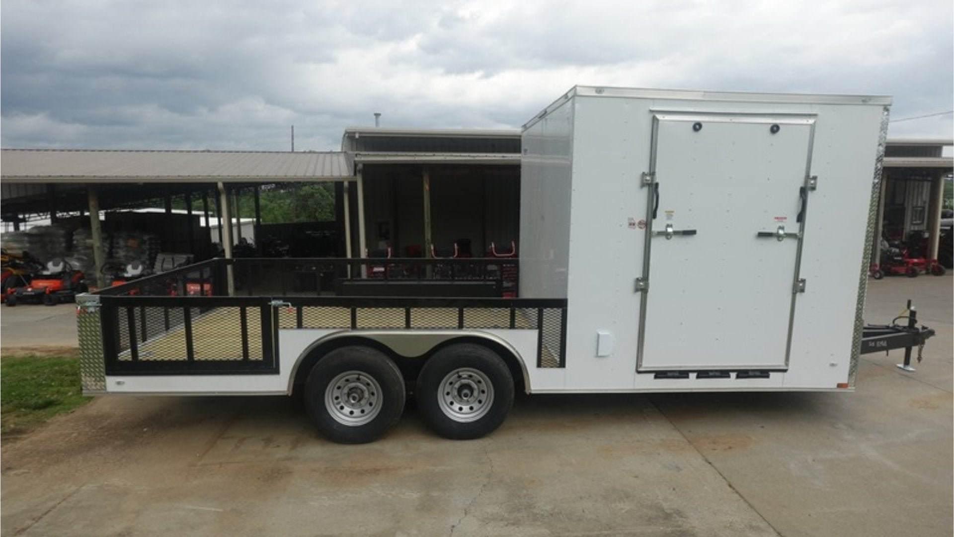 8.5x20 White Enclosed Hybrid Utility Trailer (2) 7,000lb Axles