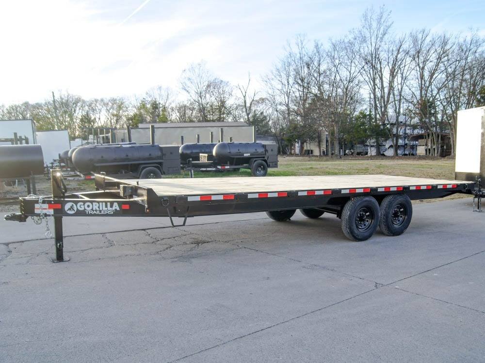 8.5x22 Straight Deckover Trailer (2) 7K Axles with Slide Out Ramps 14K GVWR