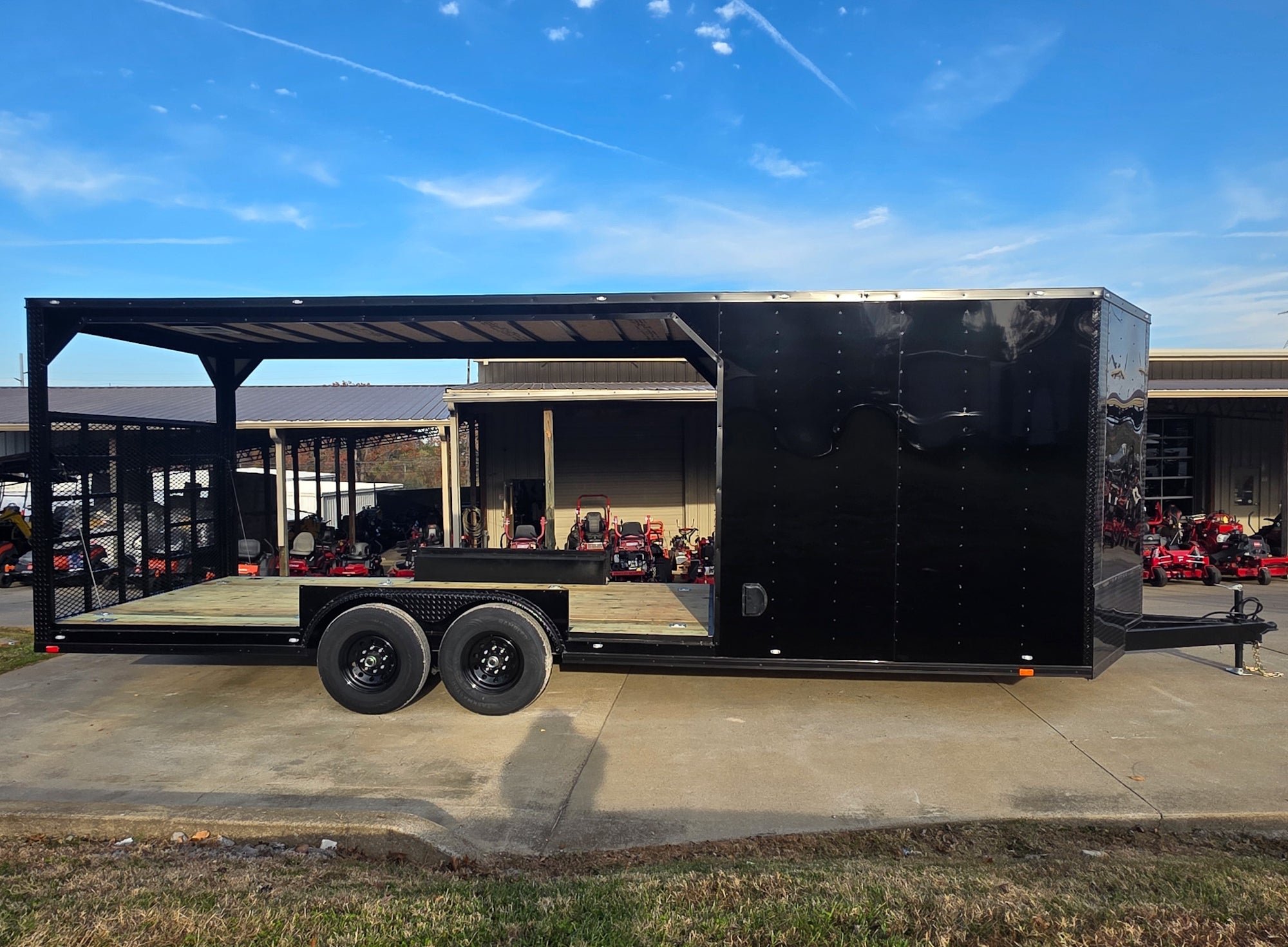 8.5x24 Hybrid Enclosed Trailer Black w/ Black Out Package & Gate