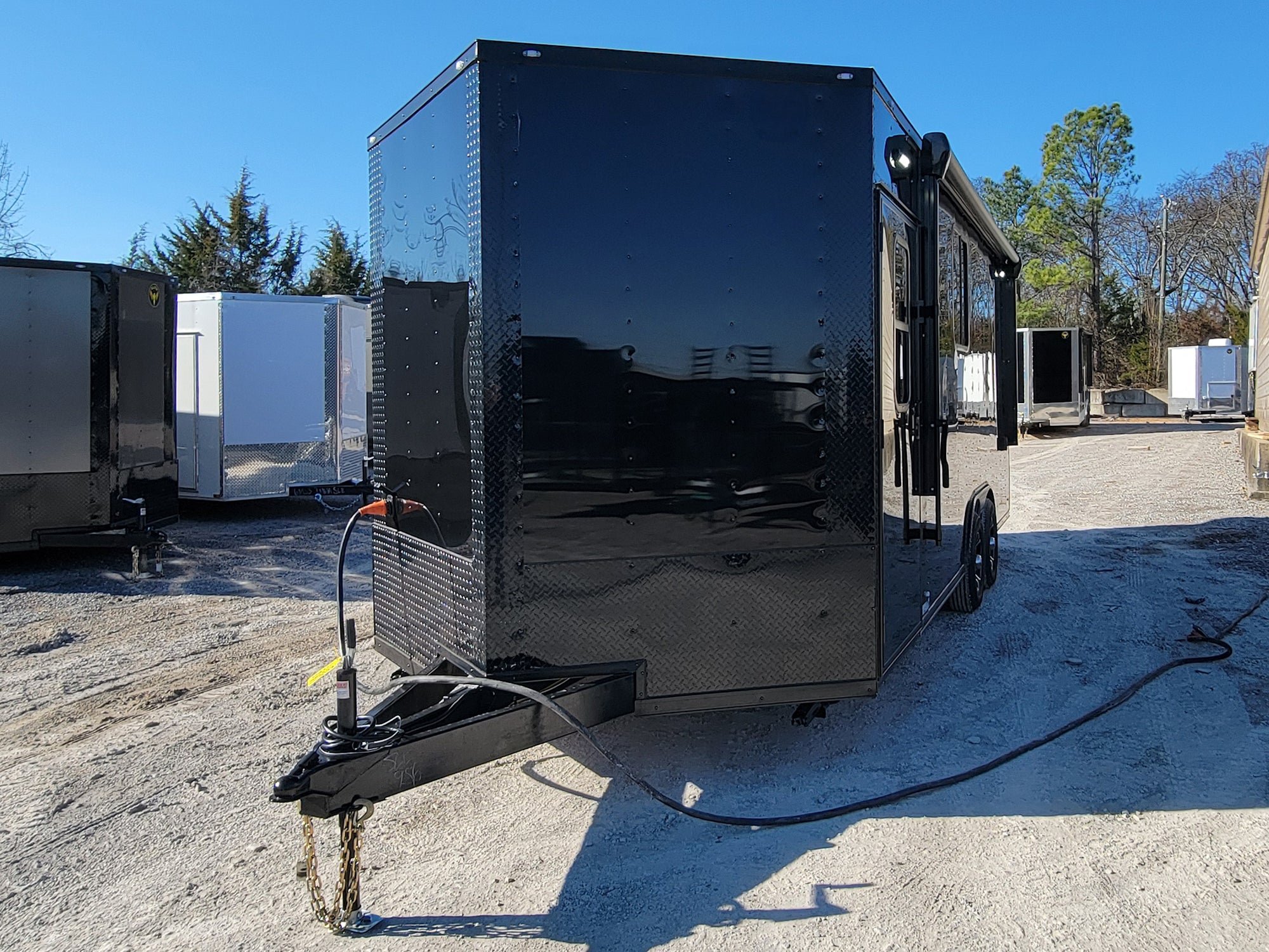 8.5' X 20' Black With Blackout Office and Command Center Enclosed Trailer