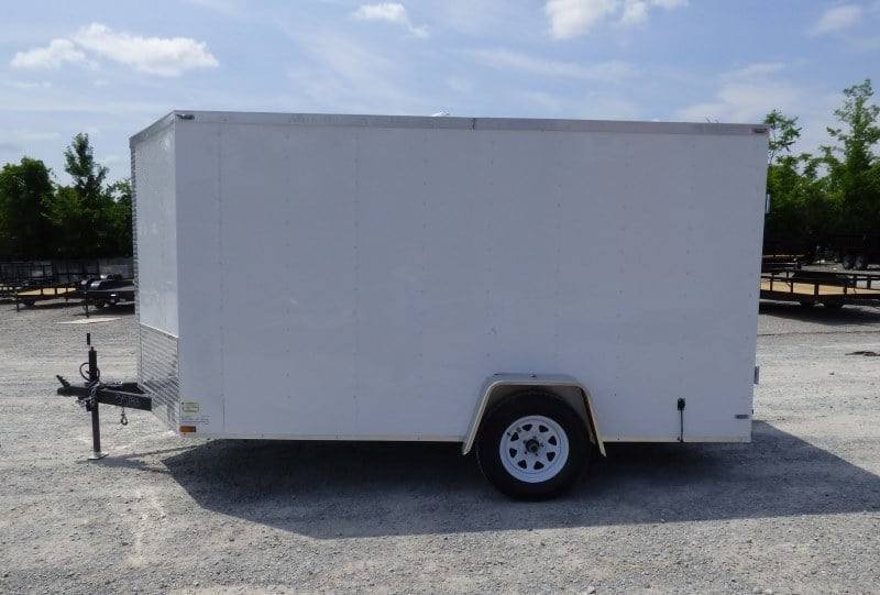 Enclosed Trailer 7'x12' V-Nose with Barn Doors Storage 3500 lb Axle
