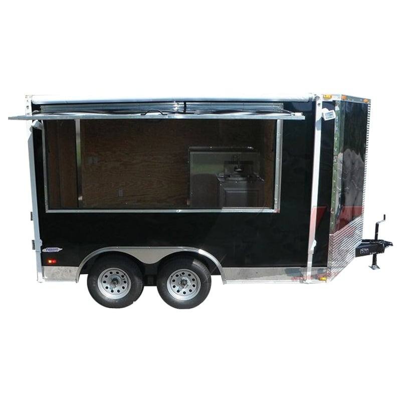 Concession Trailer 8.5'x12' Black - BBQ Event Restroom