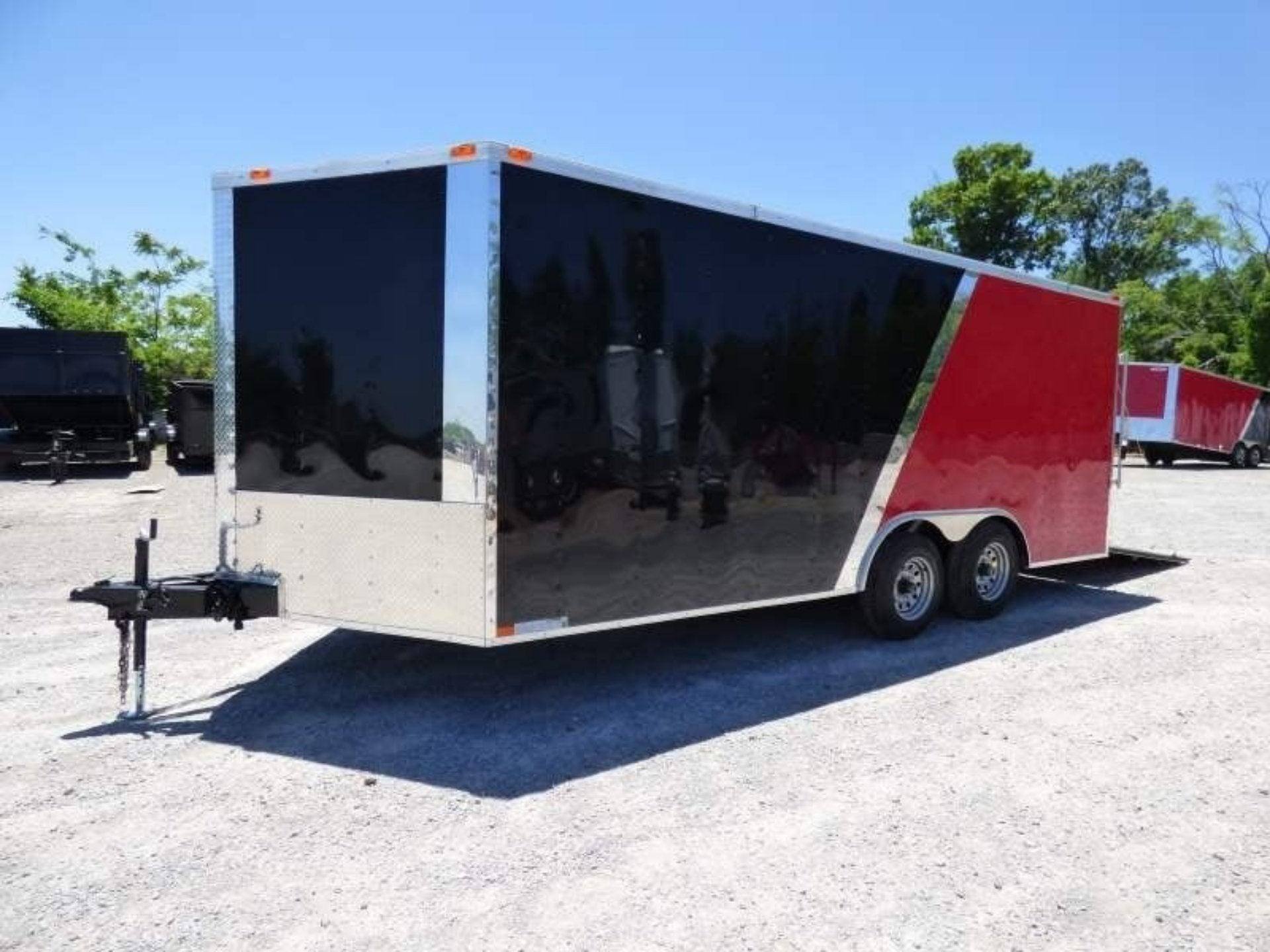 Enclosed Trailer 8.5 x 18' Red & Black - Car Hauler Storage