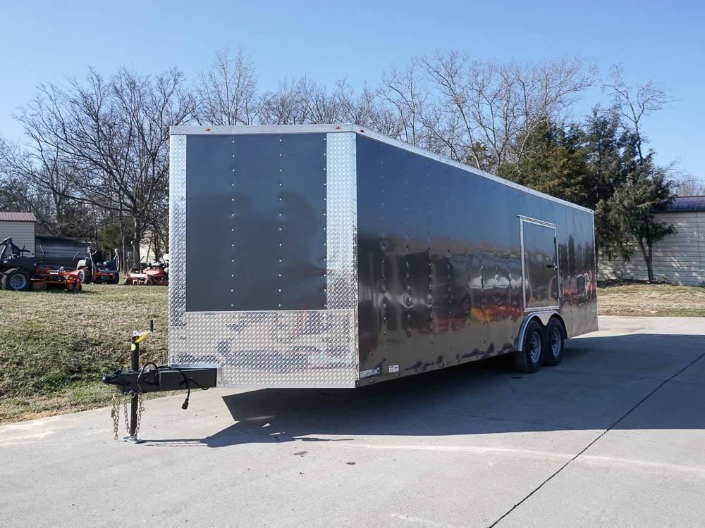 Enclosed Trailer 8.5x24 Tandem Axle Charcoal Gray - Motorcycle Car Hauler Storage