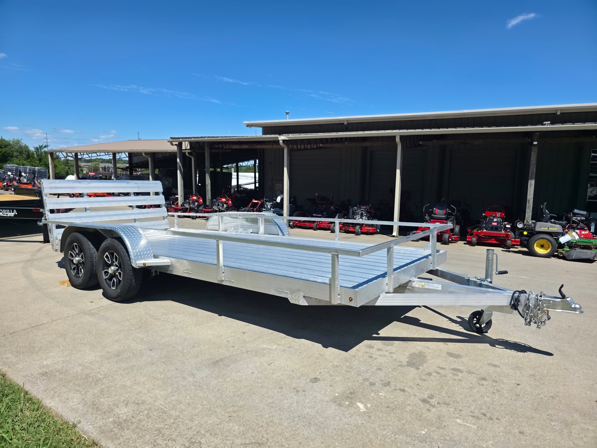 Used 6.4' x 16' All Aluminum Utility Trailer Dual Axle Straight Deck 7K GVWR