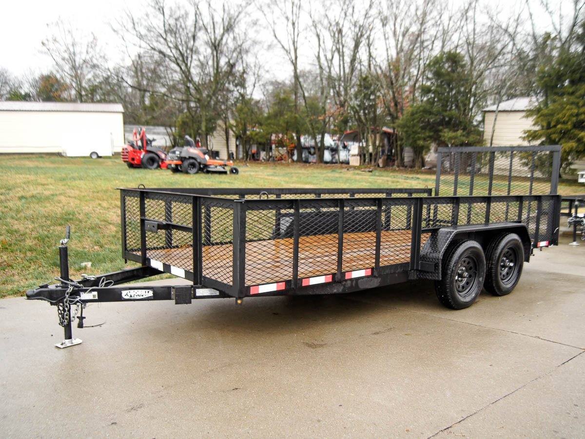 6.4x16 Straight Deck Utility Trailer with 2ft Mesh Sides Tall Gate 7K GVWR